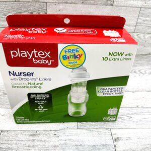 NIB Playtex Baby Nurser‎ w/3-4 oz bottles & 15 disposable Drop-Ins Liners